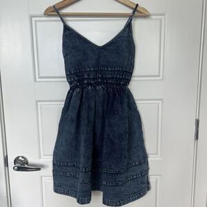 Bibi Sleeveless Blue Denim Dress Size Small NWT